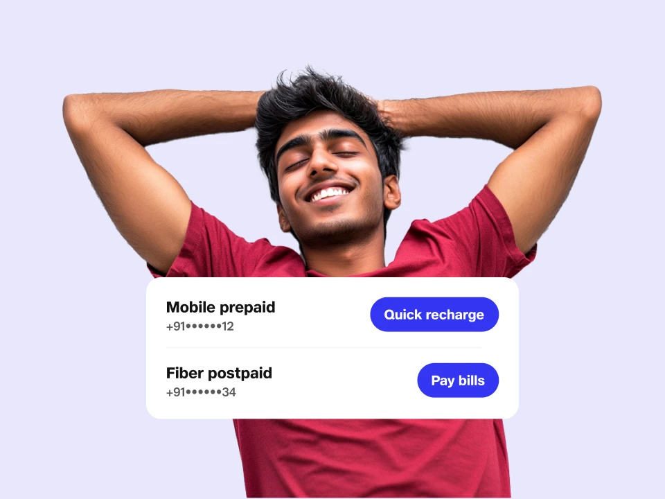 A Man relaxed for easy recharge banner